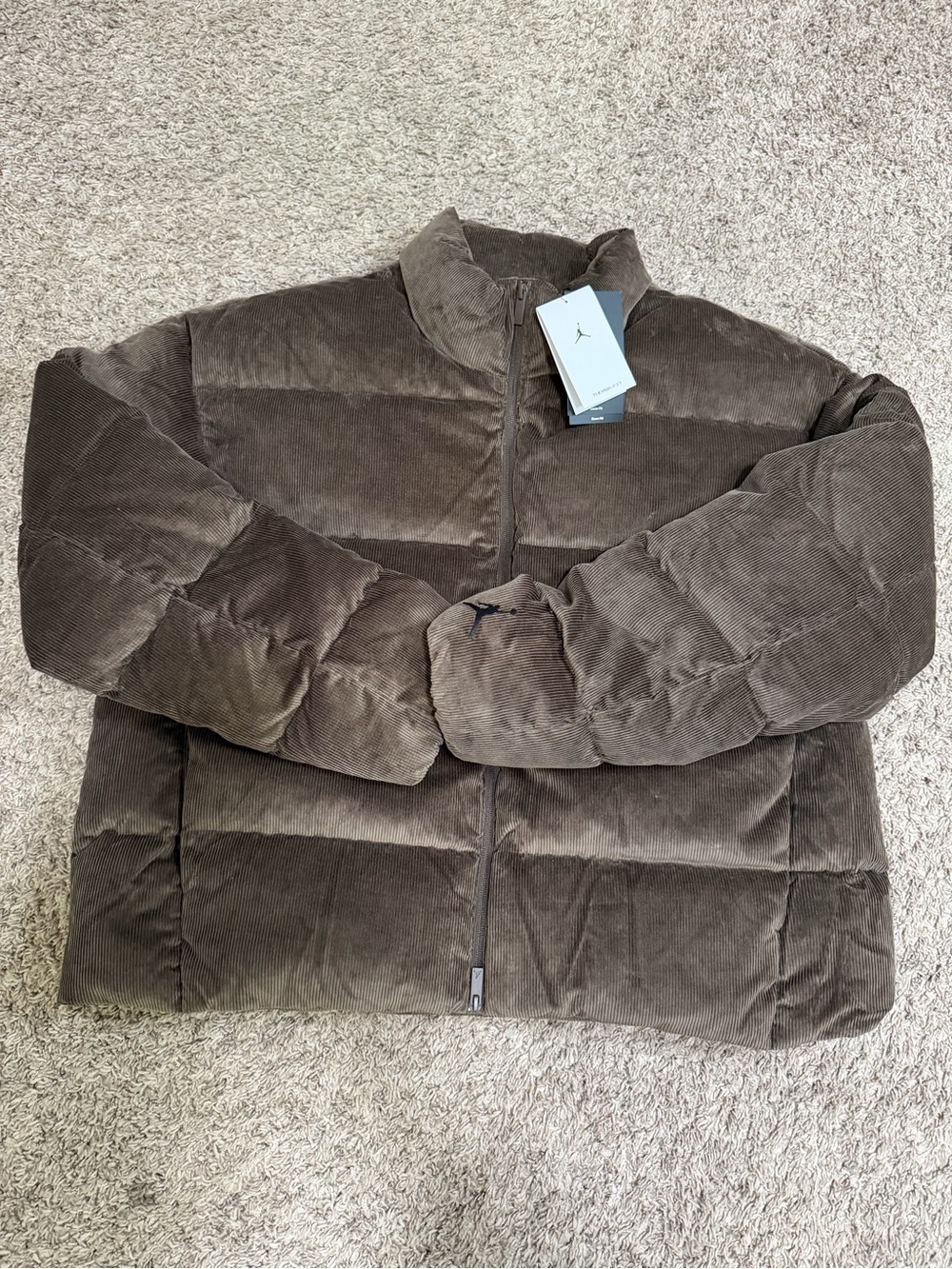 Nike Jordan Flight Down Puffer Baroque Brown Corduroy Men’s Size XL HV0536-237